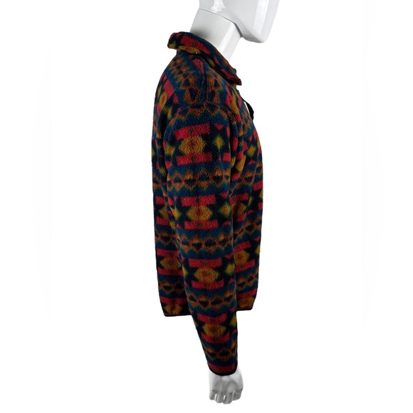 Timberland Mens Medium 90’s Fleece Sweater Aztec Made in USA Jumper Vintage Rare - Picture 5 of 9